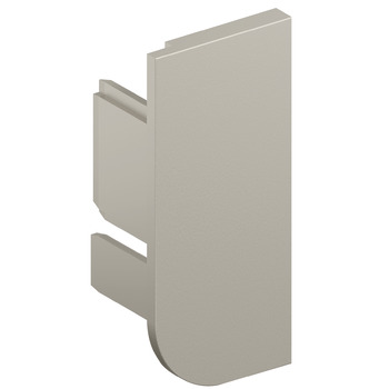 End cap, le. plast. st.st.col.L-profile