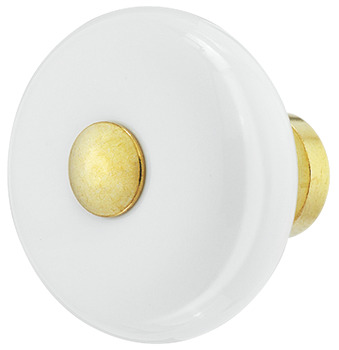 Knob por.wh/brass pol. 32x28mm